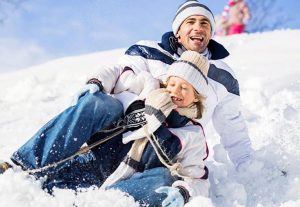 père et fils luge